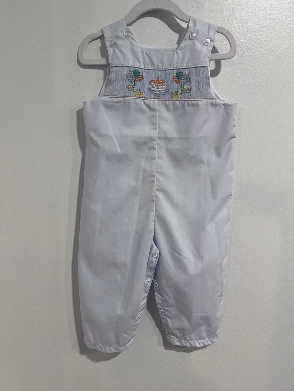 The Bailey Boys Birthday Cupcake Smocked Jon Jon Longall White 18M